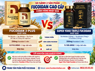 Nên dùng viên uống Fucoidan 3-plus hay Super Yoho Triple Fucoidan Nhật Bản?